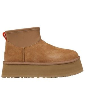 UGG Beige Suede Leather Ankle Boots - Brown