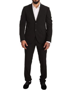 Domenico Tagliente Black Polyester Slim 2 Piece Set Tagliente Suit