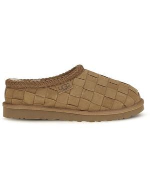 UGG Beige Suede Leather Mules - Natural