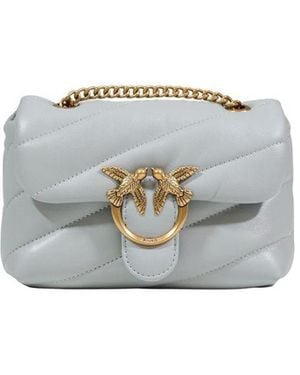 Pinko Gray Leather Handbag