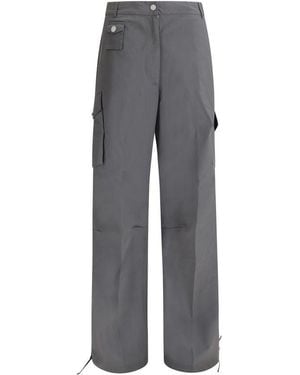 Ganni Gray Cotton Cargo Pants