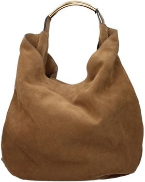 Moschino Brown Leather Shoulder Bag
