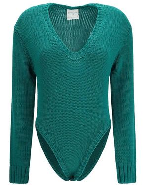 forte_forte Wool Oves Aries Bodysuit - Green