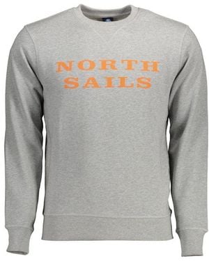 North Sails Grigio Cotton Men Sweatshirt - Grey