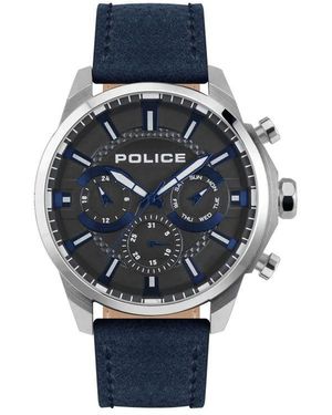 Police Blue Leather Watch for Men Lyst UK