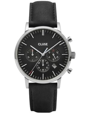Cluse Black Leather Watch