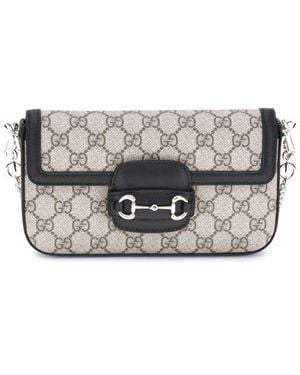 Gucci Horsebit 1955 Soft Small Shoulder Bag - Grey