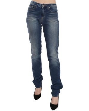 Fiorucci Blue Washed Mid Waist Slim Fit Denim Jeans