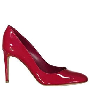 Sergio Rossi Calf Leather Pumps With Polished Finish - Red