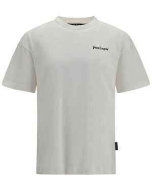 Palm Angels White Cotton T - Grey