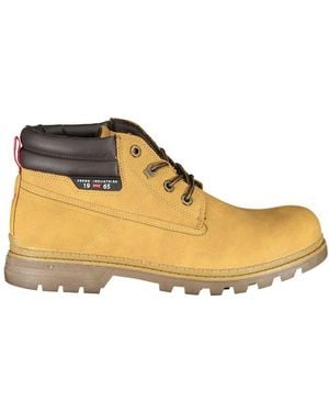 Carrera Chic Lace-Up Boots With Contrast Details - Natural