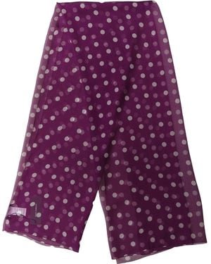 Dolce & Gabbana Purple White Polka Dot Shawl Stole Scarf