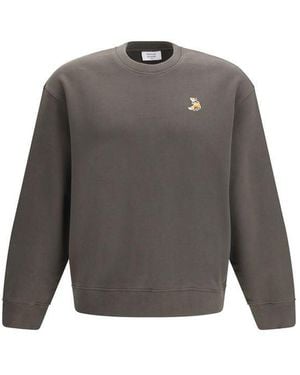 Maison Kitsuné Brown Cotton Sweatshirt - Grey