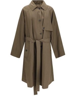 Calvin Klein Bicolour Cotton Trench Coat - Natural