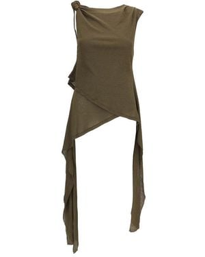 Ganni Bicolor Polyester Blouse - Green