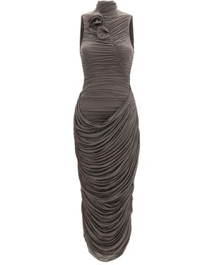 Magda Butrym Gray Copper Cocktail Dress - Brown