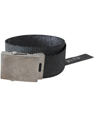 Exte Elegant Canvas Waist Belt With Buckle - Black