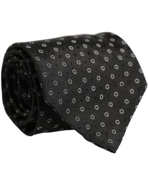 Dolce & Gabbana Black Geometric Circle Adjustable Necktie Accessory Tie
