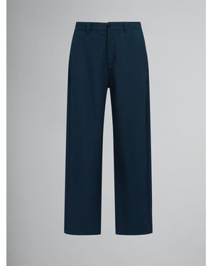 Marni Bicolour Fibres Casual Trousers - Blue