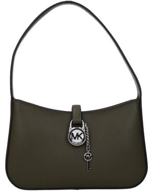 Michael Kors Green Leather Handbag - Black