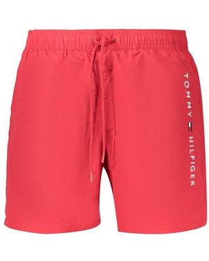 Tommy Hilfiger Rosso Polyester Mens Swimwear - Red