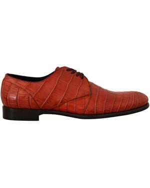 Dolce & Gabbana Exotic Leather Dress Derby Shoes - Red