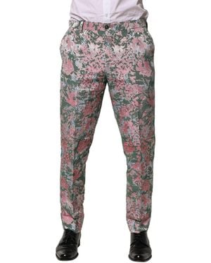 Dolce & Gabbana Floral Jacquard Trousers - Grey