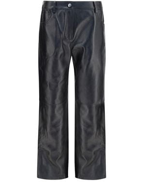 Magda Butrym Black Leather Pants - Gray