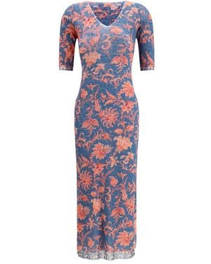 Etro Multicolor Polyamide Casual Dress - Purple