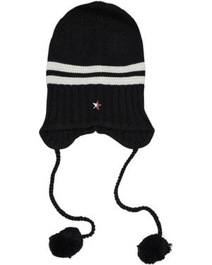Tommy Hilfiger Black And White Recycled Wool Cap (baseball Hat)