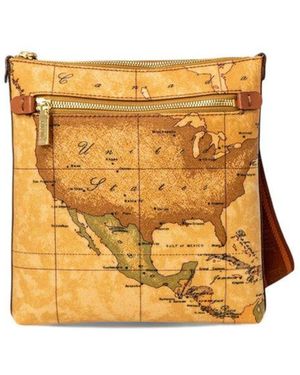 Alviero Martini 1A Classe Beige Leather Shoulder Bag - Multicolour