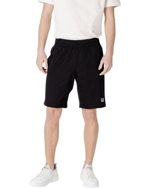 EA7 Cotton Bermuda Shorts - Black