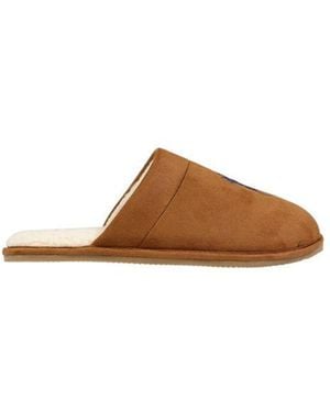 Ralph Lauren Brown Textile Slippers