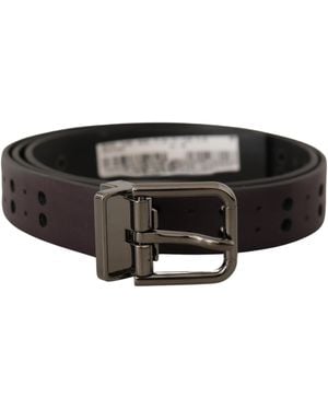 Dolce & Gabbana Elegant Dark Leather Belt - Black