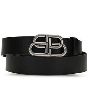 Balenciaga Black Calf Leather Bos Taurus Belt