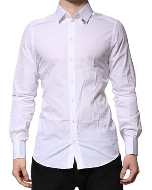 Dolce & Gabbana Cotton Long Sleeves Formal Shirt - Purple
