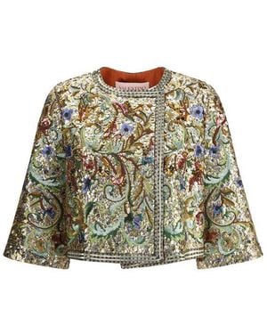 Valentino Embroidered Sequins Jacket - Green