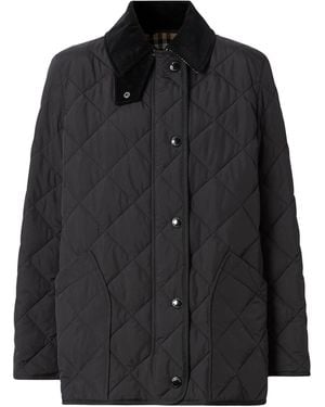 Burberry Diamond Quilted Barn Jacket - Black