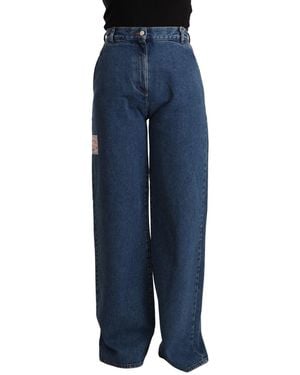 Gcds Chic High-Waist Boot Cut Denim - Blue