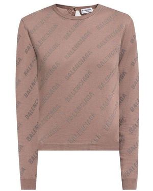 Balenciaga Brown Cotton Sweatshirt