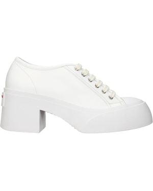 Marni White Leather Platform Trainers