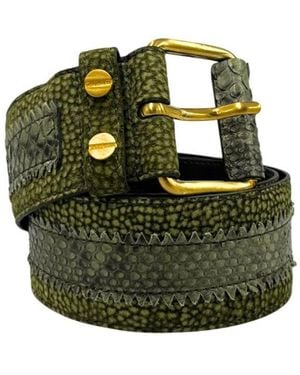 Borbonese Green Genuine Leather Belt