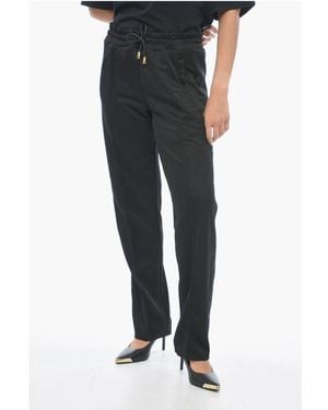Palm Angels Cotton Track Trousers With Lurex Embroideries - Black