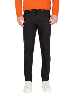 Borghese Gray Cotton Skinny Pants - Black