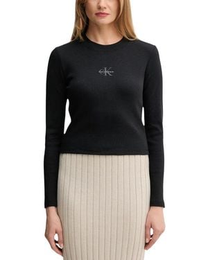 Calvin Klein Black Cotton Long Sleeve T
