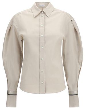 Brunello Cucinelli Beige Cotton Shirt - Natural