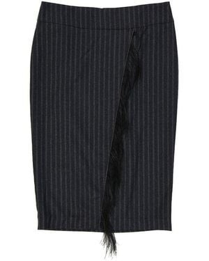 Brunello Cucinelli Wool Striped Skirt - Black