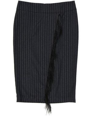 Brunello Cucinelli Wool Striped Skirt - Black