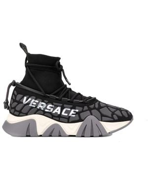Versace Squalo Drawstring Trainers - Black