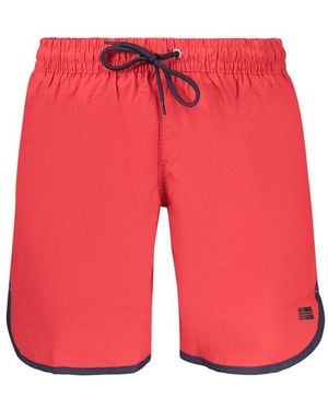 Norway 1963 Rosso Polyamide Men's Swim Shorts - Red